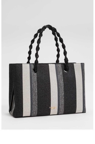 Striped canvas tote