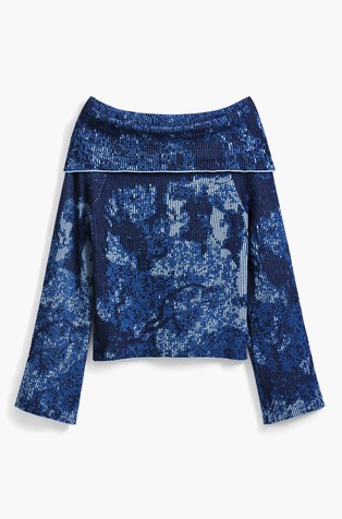 DESIGUAL Open-shoulder sweater Blue 6