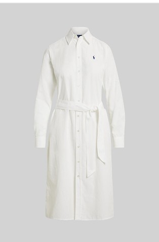 Cotton-linen Belted Shirtdress