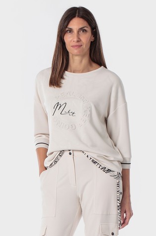 Modal-blend tee with lettering on front