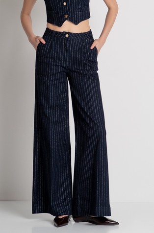 Flared jeans with lurex stripes