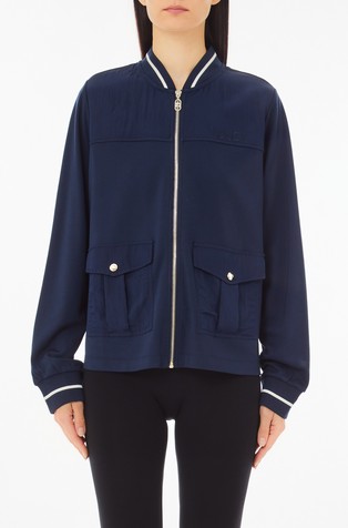 Viscose-blend sweatshirt with contrast details