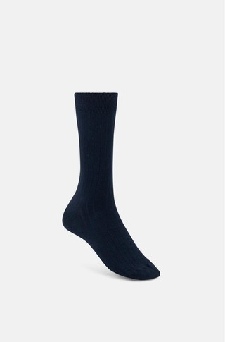 Short Socks Ribbed Design Cotton and Cashmere