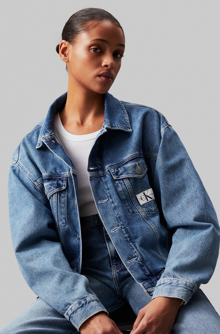 CALVIN KLEIN Boxy fit denim jakna Modra - Blue 