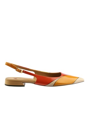 Sophie printed leather slingback ballerinas