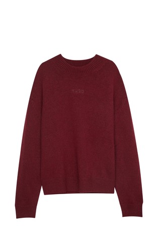 Oversized fit pleten pulover iz volnene mešanice