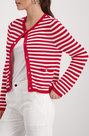 Črtasta pletena jopa