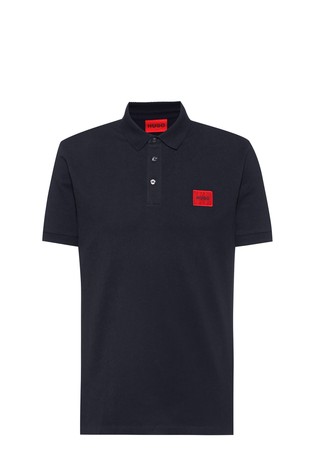 Slim-fit piké bombažna polo majica z rdečim logotipom
