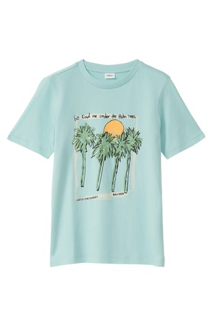 Bombažna majica s kratkimi rokavi in potiskom