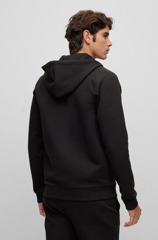 BOSS - Cotton zip-up hoodie with monogram jacquard