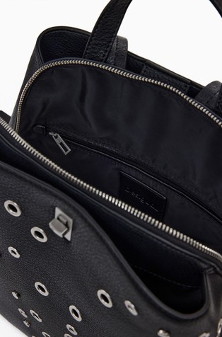 DESIGUAL Medium nahrbtnik z zakovicami Črna - Black 5