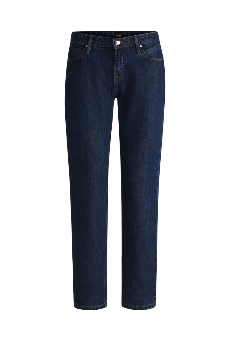 HUGO BOSS Slim fit jeans hlače z rahlo spranim videzom Modra - Blue 