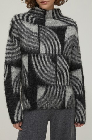 Pleten pulover iz mešanice z moherjem