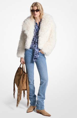 Cropped Faux Fur Jacket