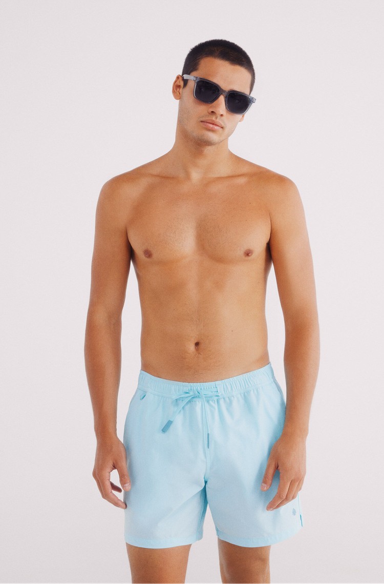 SPRINGFIELD Enobarvne kopalke Modra - Light Blue 