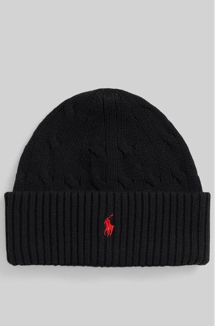 Cable-knit cotton hat