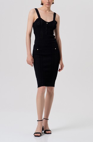 Knitted skirt slim fit middle length