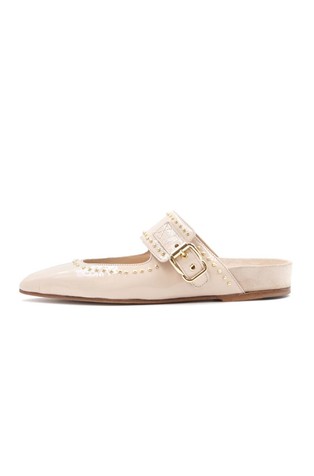 Leather flats with studs