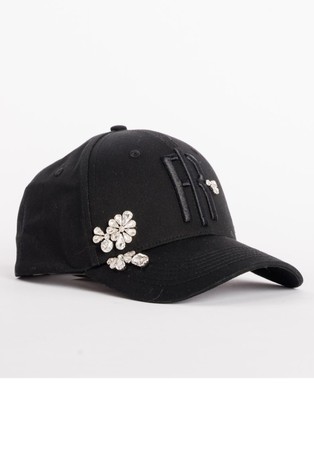 Baseball hat made in cotton with shiny stones and logo