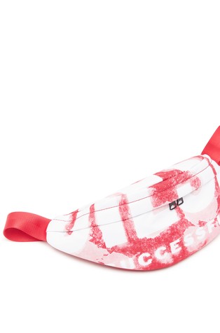 DIESEL Belt bag in logo-printed fabric Red/White 4