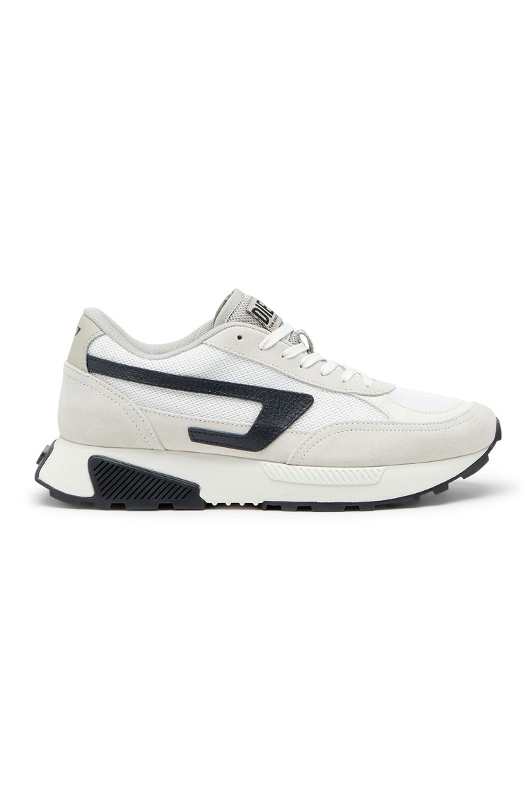 DIESEL Low-top sneakers in mesh, suede and leather White/Black 