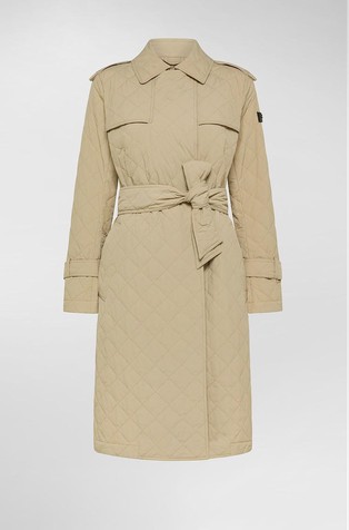 Water-repellent quilted trench coat