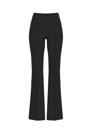 GUESS Zvončaste hlače z visokim pasom Črna - Black 5