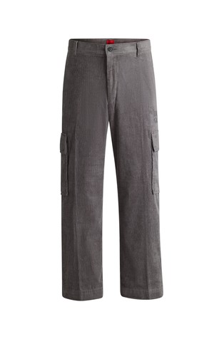 Regular-fit cargo trousers in cotton corduroy