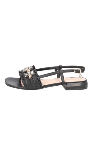 Kyoto leather sandals with rhinestones