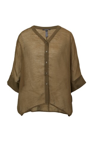 COMMA Viscose-blend blouse Brown 4