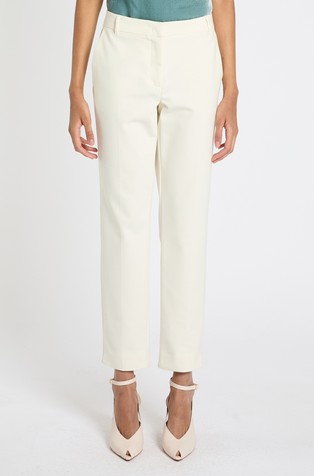 Slim fit cotton blend trousers