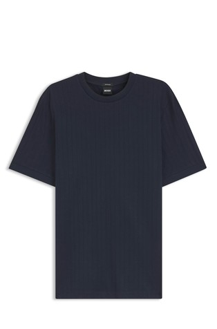 Cotton T-shirt with subtle stripes