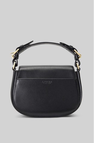 RALPH LAUREN Leather Medium Tanner Crossbody Bag Black 2