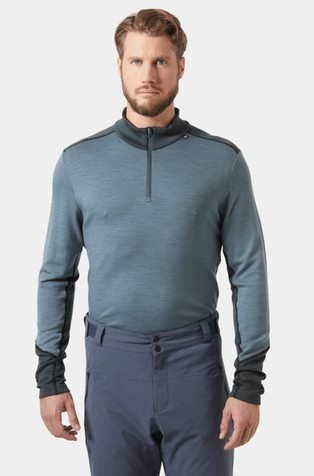 LIFA® Merino Midweight smučarska majica z delno zadrgo