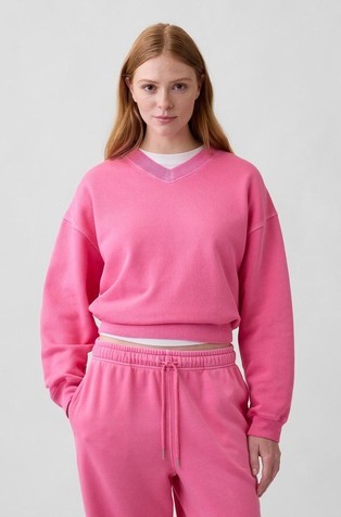 Oversized Wedge V-Neck Sweatshirt