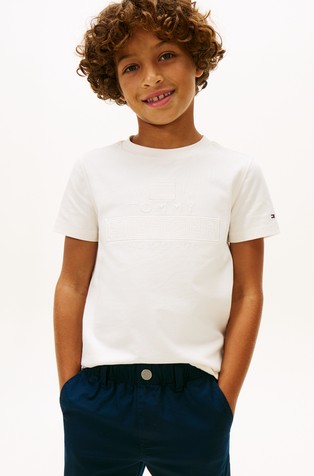 Bombažna majica s kratkimi rokavi in vezenino