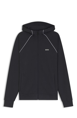 Jopa s kapuco iz bombažne mešanice s kontrastnimi obrobami