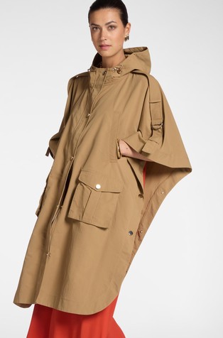 Water-repellent cape coat