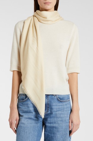 Šal iz viskozne mešanice z vzorcem monogramov