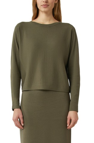 Pleten pulover z dekorativnim gumbom na rokavih