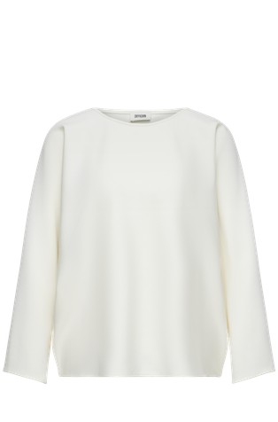 Relaxed fit majica z dolgimi rokavi iz modalne mešanice