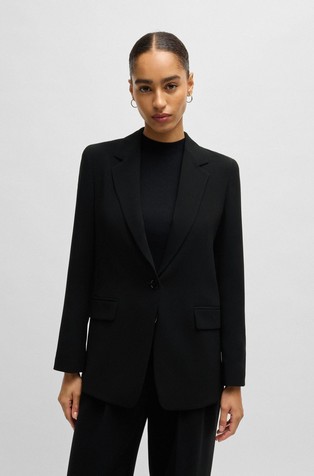 Regular-fit jacket in crepe