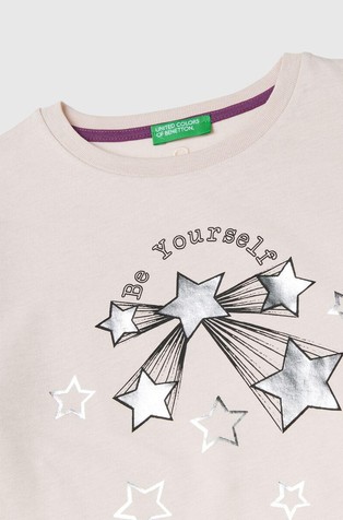 BENETTON T-shirt with glossy print Soft Pink 3