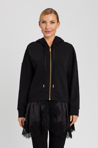 Hoodie with satin and lace