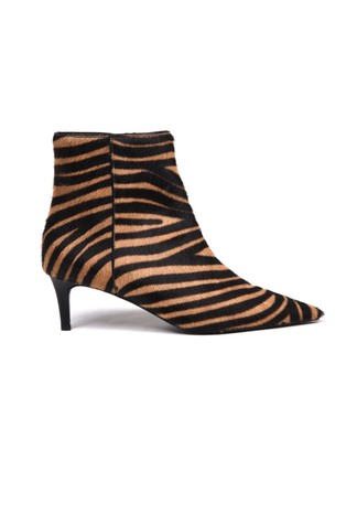 Gležnjarji iz dlakastega usnja z zebrastim vzorcem