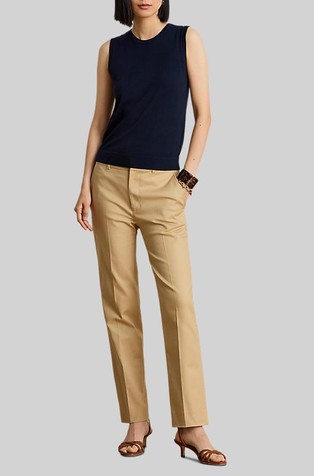 Stretch Cotton Slim Straight Pant