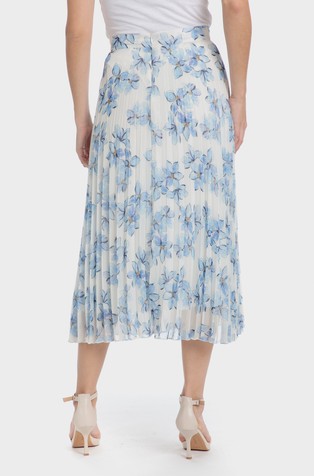 PUNT ROMA Plisirano krilo s cvetličnim vzorcem Večbarvna - White / Blue 2