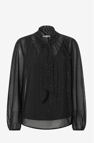Prosojna bluza z okrasnimi kamenčki