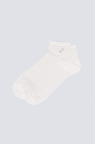 Short socks with lurex stars and striped