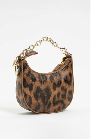 Mini leopard-print bag with charm